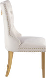 Carmen Luxurious Contemporary Dining Chairs - Set of 2 with Deep Button Tufting & Gold Accents
