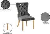 Carmen Luxurious Contemporary Dining Chairs - Set of 2 with Deep Button Tufting & Gold Accents