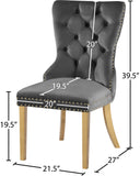 Carmen Luxurious Contemporary Dining Chairs - Set of 2 with Deep Button Tufting & Gold Accents