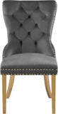 Carmen Luxurious Contemporary Dining Chairs - Set of 2 with Deep Button Tufting & Gold Accents