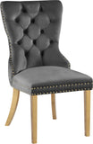 Carmen Luxurious Contemporary Dining Chairs - Set of 2 with Deep Button Tufting & Gold Accents