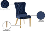 Carmen Luxurious Contemporary Dining Chairs - Set of 2 with Deep Button Tufting & Gold Accents