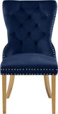 Carmen Luxurious Contemporary Dining Chairs - Set of 2 with Deep Button Tufting & Gold Accents