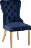 Carmen Luxurious Contemporary Dining Chairs - Set of 2 with Deep Button Tufting & Gold Accents