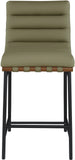 Burke Contemporary Counter Stool - Stylish Vegan Leather, Walnut Wood & Matte Black Frame Design