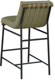 Burke Contemporary Counter Stool - Stylish Vegan Leather, Walnut Wood & Matte Black Frame Design