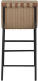 Burke Contemporary Counter Stool - Stylish Vegan Leather, Walnut Wood & Matte Black Frame Design