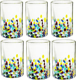 Hand Blown Mexican Drinking Glasses – Set of 6 (Climbing Confetti)