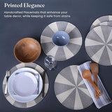 Grey Pinwheel Braided Cotton Placemat Set of 6