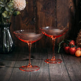 Champagne Coupes 12oz Colorful Champagne Glasses (2, Orange)