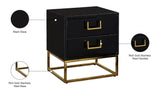 Nova Contemporary Side Table with Gold Stainless Steel Base & Black Lacquer Finish for Chic Style