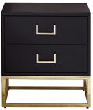 Nova Contemporary Side Table with Gold Stainless Steel Base & Black Lacquer Finish for Chic Style