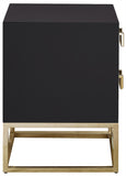 Nova Contemporary Side Table with Gold Stainless Steel Base & Black Lacquer Finish for Chic Style