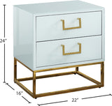 Nova Contemporary Side Table with Gold Stainless Steel Base & Black Lacquer Finish for Chic Style
