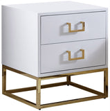 Nova Contemporary Side Table with Gold Stainless Steel Base & Black Lacquer Finish for Chic Style