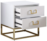 Nova Contemporary Side Table with Gold Stainless Steel Base & Black Lacquer Finish for Chic Style