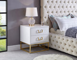 Nova Contemporary Side Table with Gold Stainless Steel Base & Black Lacquer Finish for Chic Style
