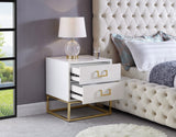 Nova Contemporary Side Table with Gold Stainless Steel Base & Black Lacquer Finish for Chic Style