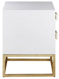 Nova Contemporary Side Table with Gold Stainless Steel Base & Black Lacquer Finish for Chic Style