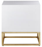Nova Contemporary Side Table with Gold Stainless Steel Base & Black Lacquer Finish for Chic Style