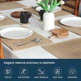 Eco Living Jute Table Placemat, Plain Jute, Set of 6, 18x12"