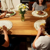 Ivory Braided Cotton Placemat Set of 4 with Fringes