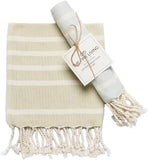 Green & Blue Turkish Cotton Towels Set of 2, 18"x40"