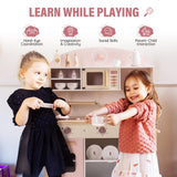 ROBUD Wooden Play Kitchen with Realistic Accessories