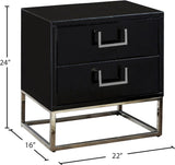 Nova Contemporary Side Table with Chrome Stainless Steel Base and Sleek Black Lacquer Finish