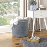 Cotton Rope Basket, 15.8x15.8x13.8 inches, Gray