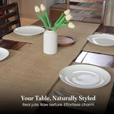 Eco Living Jute Table Placemat, Plain Jute, Set of 6, 18x12"