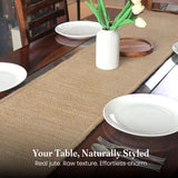 Jute Table Runner 14x72 Inch – Reversible Rustic Farmhouse Burlap Dining Décor