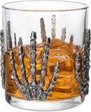 The Wine Savant Skeleton Hand Wine Glass Set of 2