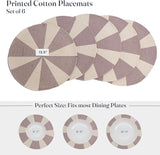 Pink Pinwheel Braided Cotton Placemat Set of 6