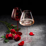 Valentine's Colored Red & Pink Crystal Wine Glasses | 2 Set