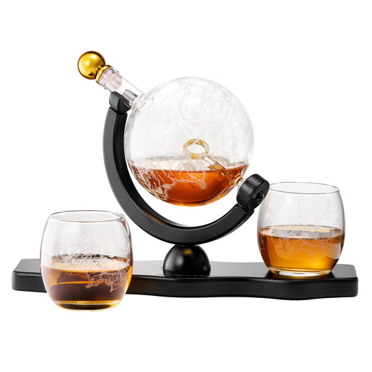 Middle Earth Decanter Set with Gold Ring