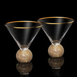 Diamond Studded Martini Glasses Set of 2