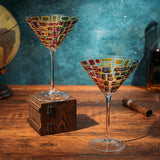 Renaissance Holiday Stained Glass Windows, (Martini Glasses)