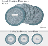 Melange Blue & White Braided Cotton Placemats - Set of 6