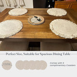 Ivory Braided Cotton Placemat Set of 6 with Fringes