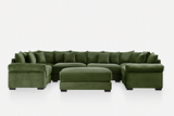DESEO 138" Sectional Sofa with Ottoman