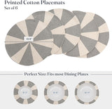 Grey Pinwheel Braided Cotton Placemat Set of 6