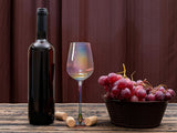 Iridescent Luster Large Radiance Wine Glasses - White Pearl Whimsy