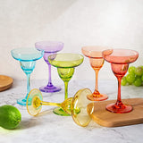 The Wine Savant Hand Blown Colorful Margarita (Set of 6)