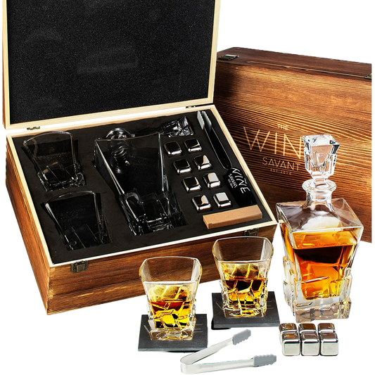 Wine & Whiskey Decanter Gift Set