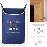 Door Hanging Laundry Bag - Navy blue with Printed DYPH - XL