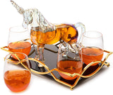 Iridescent Unicorn Wine Whiskey Decanter Set 750ml