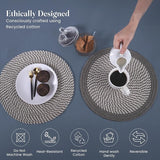 Melange Gray & White Braided Cotton Placemat set of 6