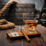 Glass & Coaster & with A Unique Whiskey Glass Slot