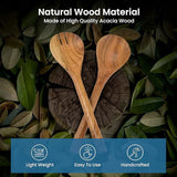 Handmade Acacia Wood Salad Servers - Spoon & Fork Set